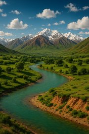 Die Landschaft Usbekistans