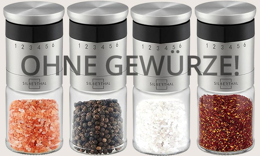 Silberthal Gewürzmühlen 4-er-Set