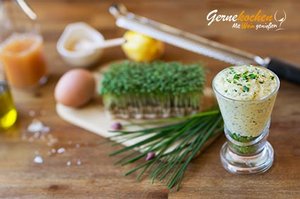 Schnittlauch-Kresse-Mayonnaise. Gernkochen - Mit Wein genießen