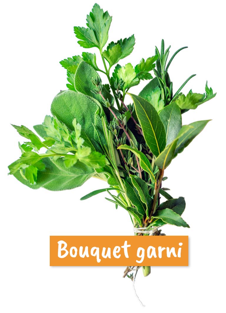 Bouquet garni - Kräuterkombination. Gernekochen - Mit Wein genießen