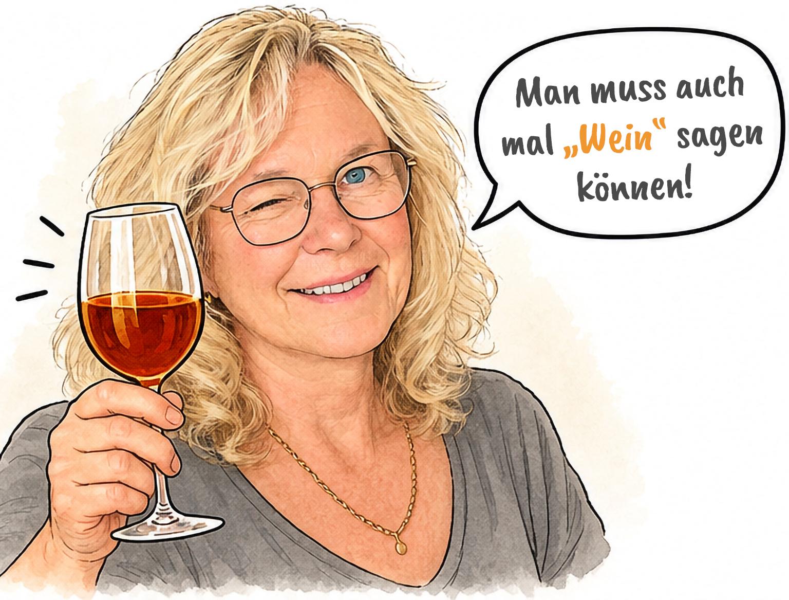 Claudia Cartoons – Man muss auch mal Wein sagen können