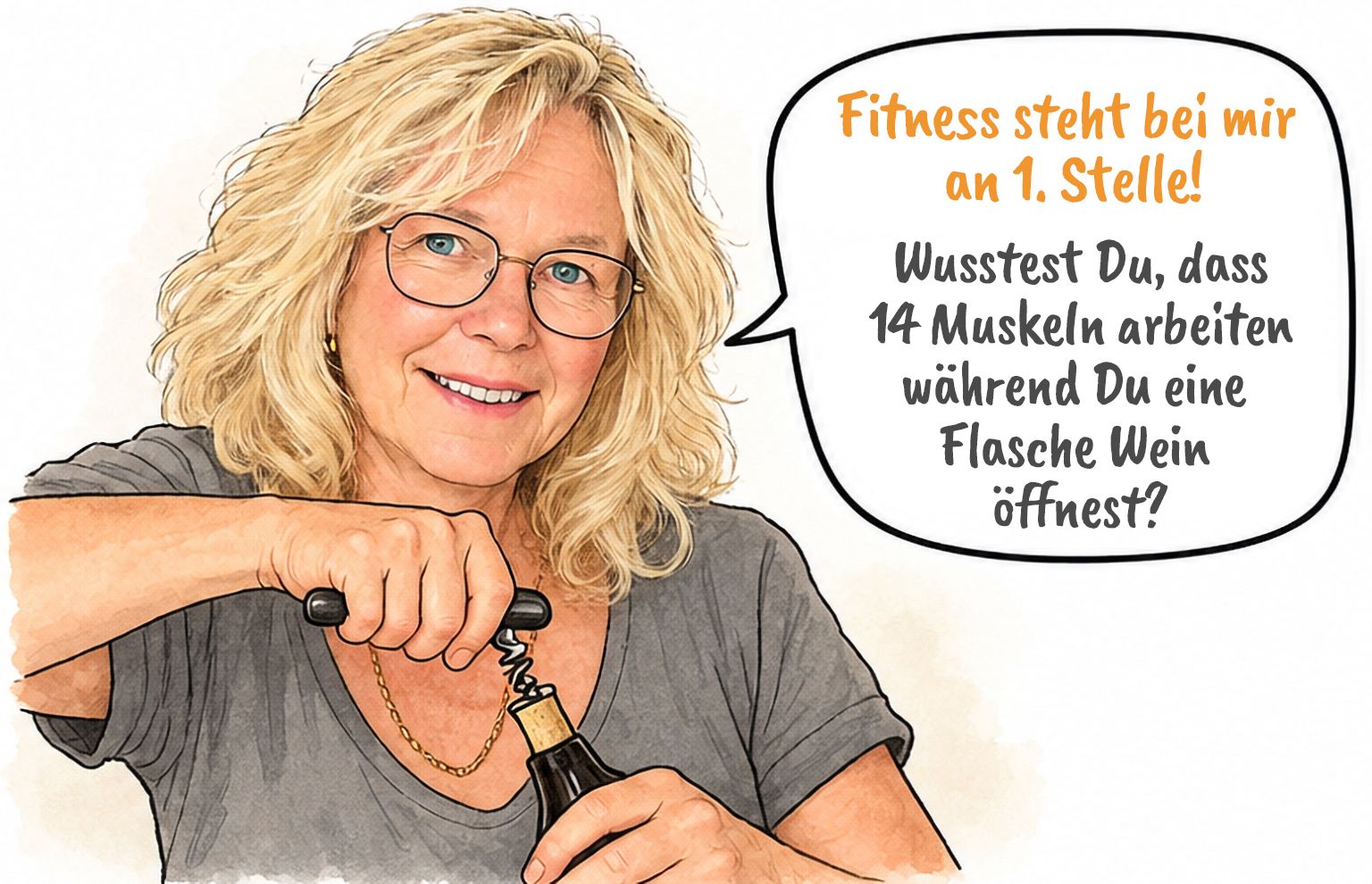 Claudia Cartoons – Fitness steht bei mir an 1. Stelle