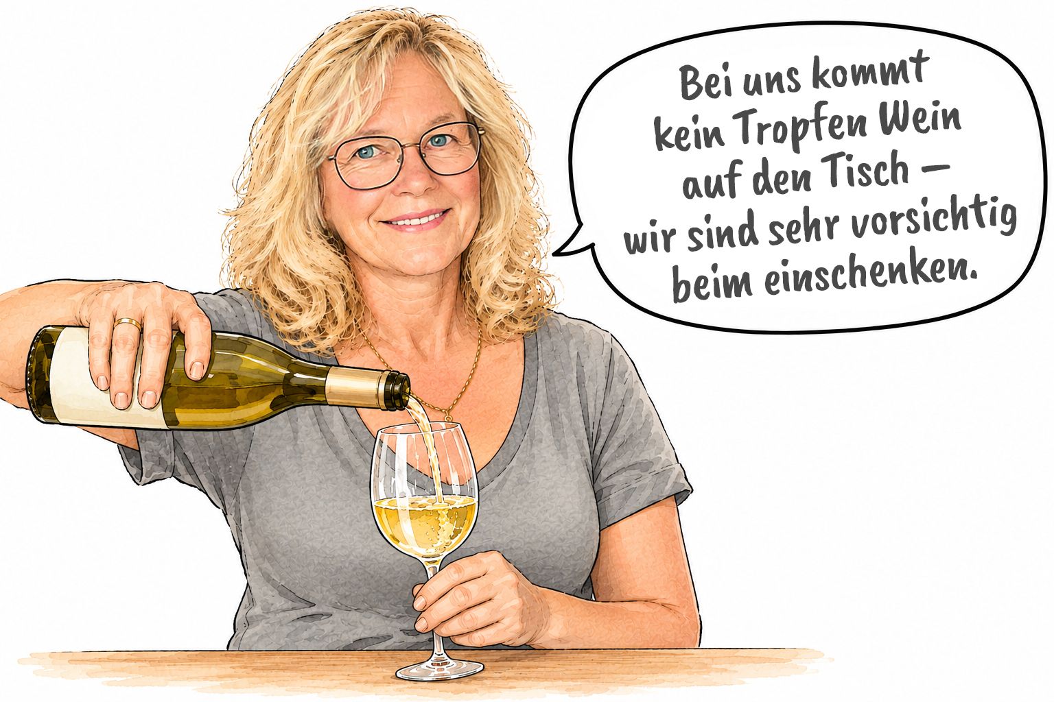 Claudia Cartoons – Vorsicht beim einschenken