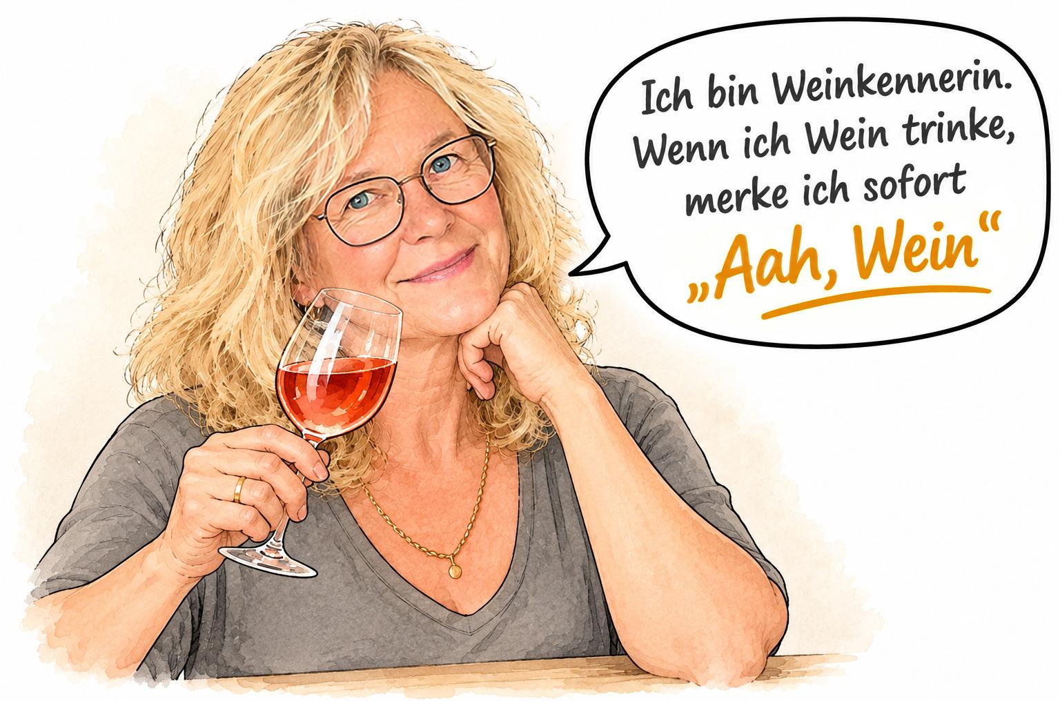 Claudia Cartoons – Claudia, die Weinkennerin
