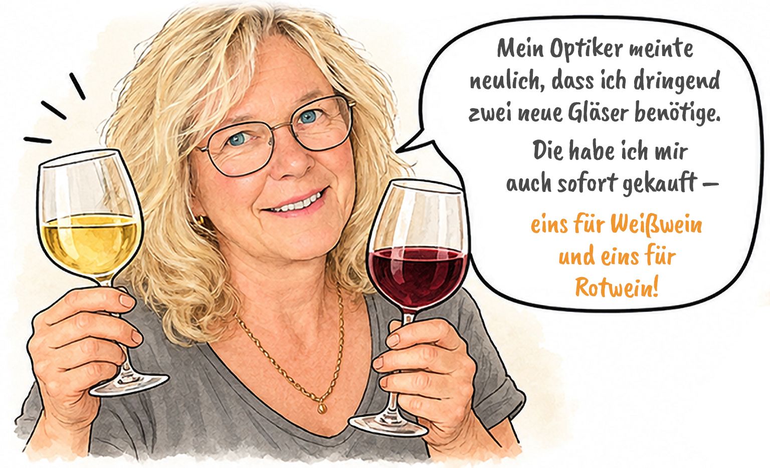 Claudia Cartoons – Zwei neue Gläser