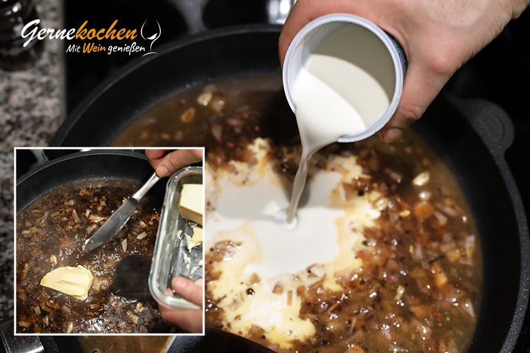 Filetsteak mit cremiger Pfefferrahmsauce – Zubereitungsschritt 3.3