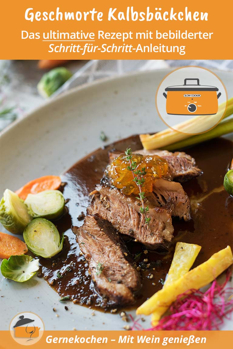 Geschmorte Kalbsbäckchen aus dem Slow Cooker