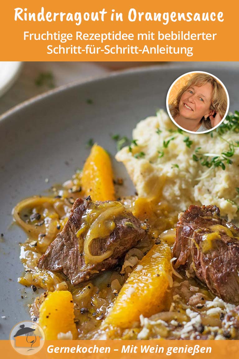 Rinderfilet-Ragout in Orangensauce