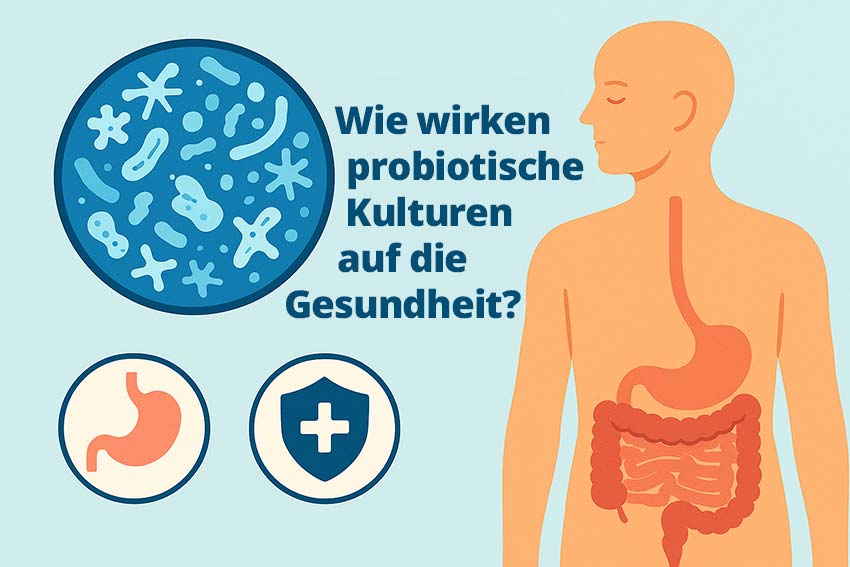 Darmflora, Gesundheit und Wohl­be­fin­den – Wie wirken probiotische Kultu­ren auf die Ge­sund­heit?