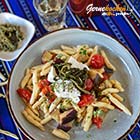 Kretische Pasta mit Mythitra und Stamnagathi