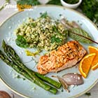 Marinierter Lachs mit Kräuter-Risotto