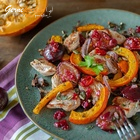 Putengeschnetzeltes mit Kürbis und Pflaumen