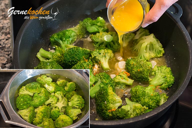 Broccoli-Gemüse - Zubereitungsschritt 2, 3 und 4