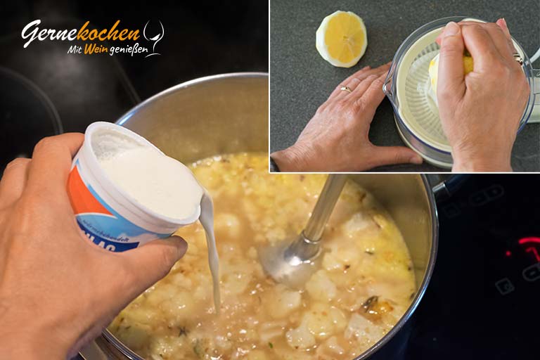 Zitronen-Blumenkohl-Suppe mit Filetspießchen – Zubereitungsschritt 6.2