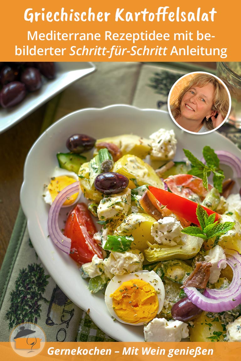 Griechischer Kartoffelsalat mit Feta – Patatosaláta me féta