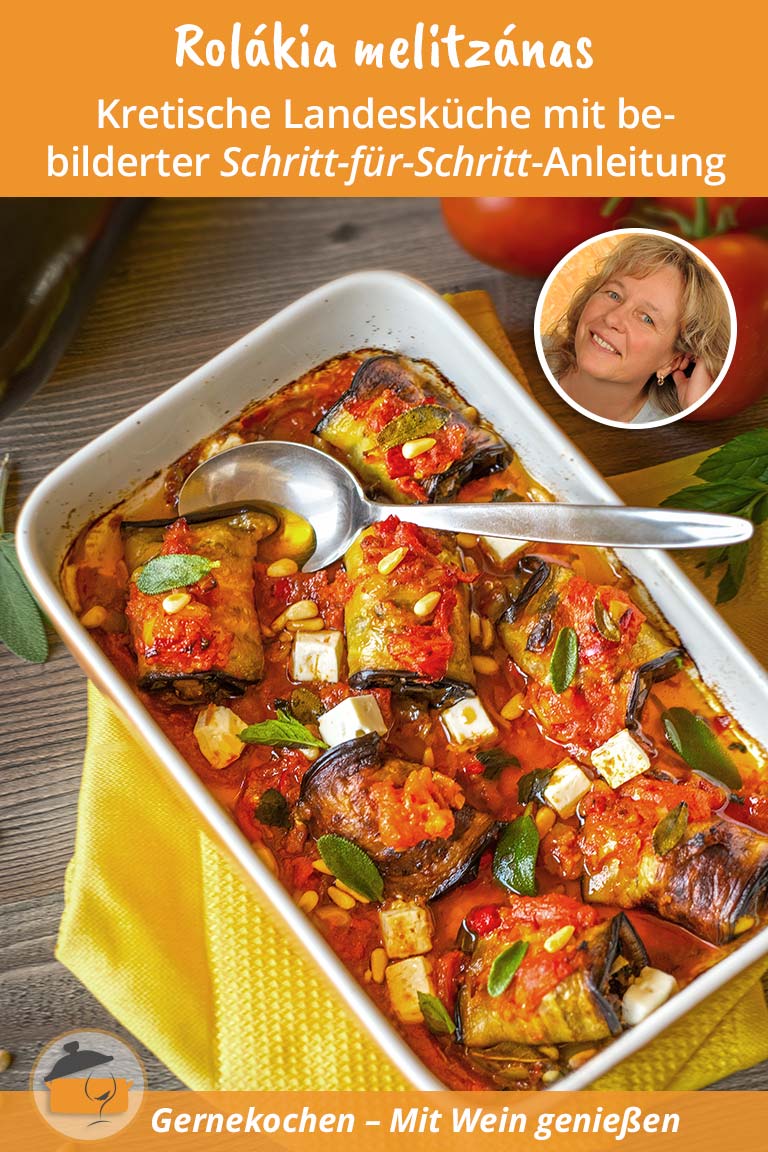 Auberginenröllchen mit Hackfleisch - Rolákia melitzánas me kimá