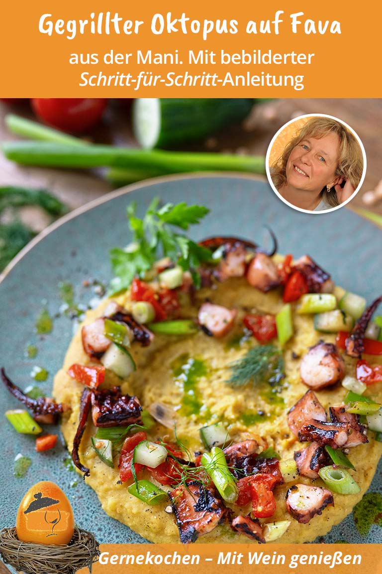 Gegrillter Oktopus auf Fava