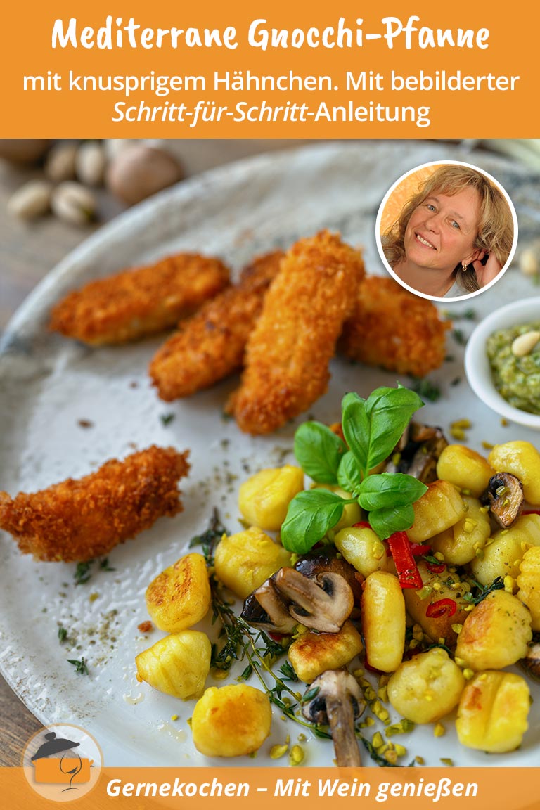Mediterrane Gnocchi-Pfanne mit knusprigem Hähnchen