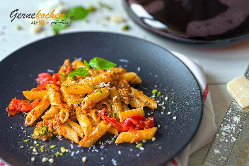 Pasta mit Pesto alla trapanese nach sizilianischer Art