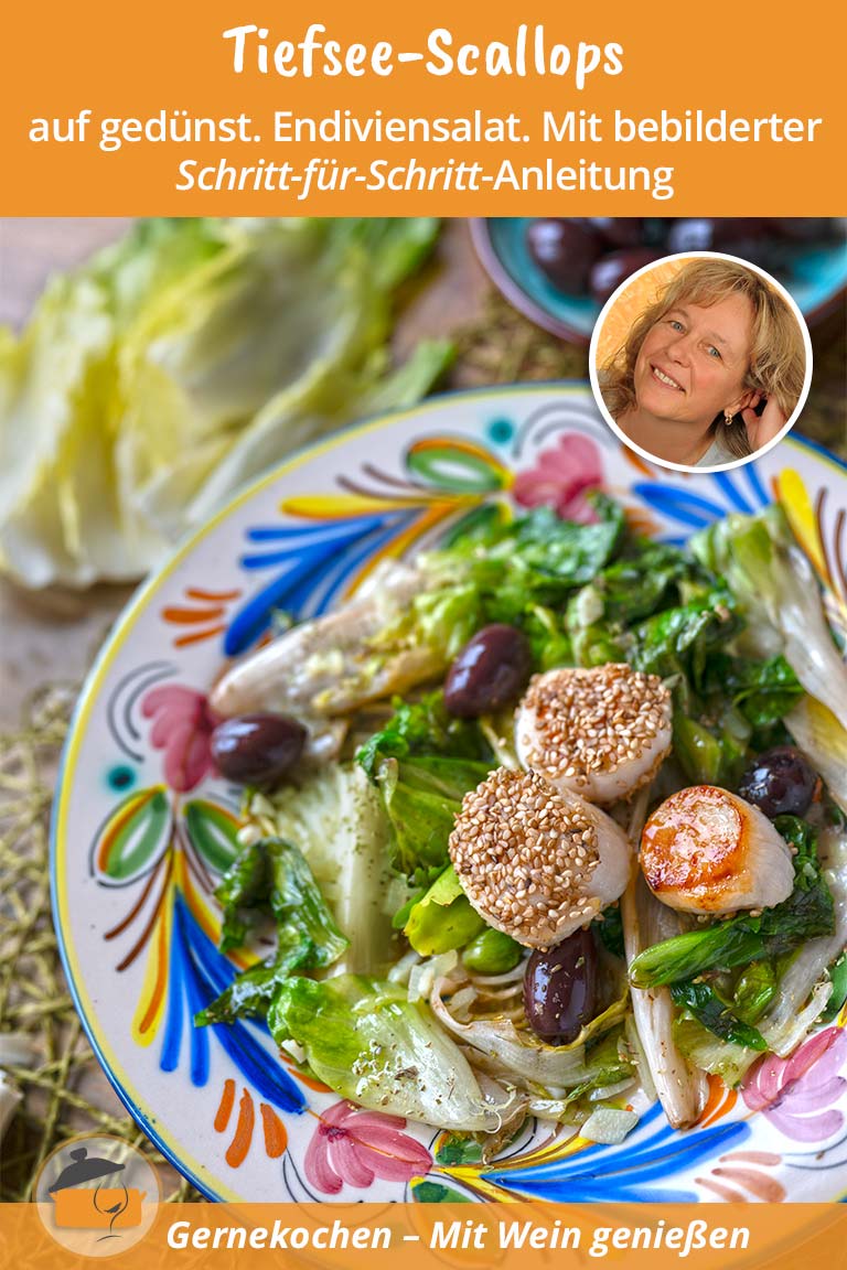 Tiefsee-Scallops auf gedünstetem Endiviensalat