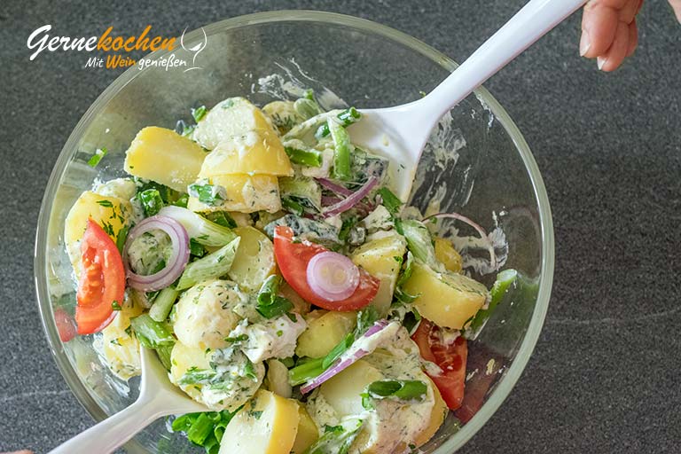 Griechischer Kartoffelsalat mit Feta – Zubereitungsschritt 6