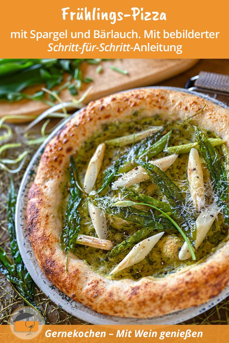 Frühlings-Pizza mit Spargel und Bärlauch