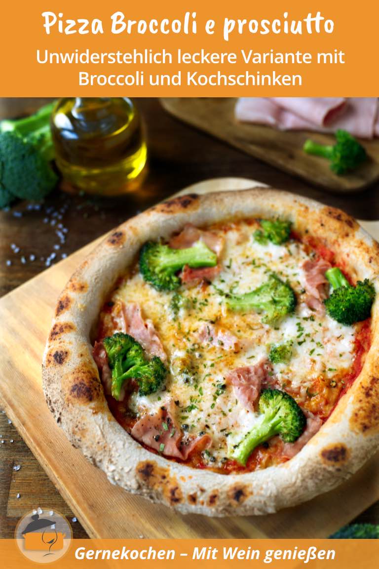 Pizza broccoli e prosciutto