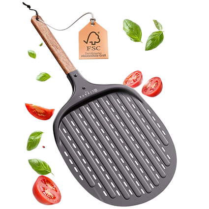 Likaya Pizzaschieber mit Griff aus Akazienholz