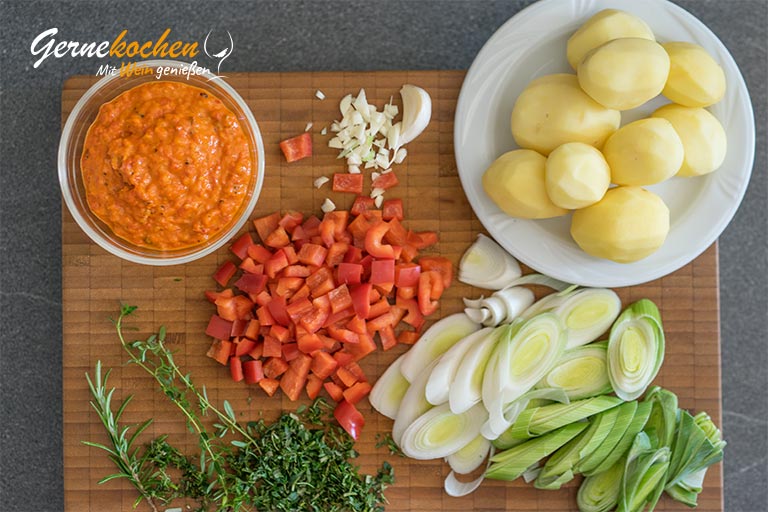 Kartoffel-Paprika-Lauch-Auflauf - Zubereitungsschritt 1.1