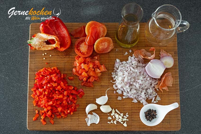 Skrei an Ajvar-Pfeffersauce mit Spinat und Chorizo – Zubereitungsschritt 2