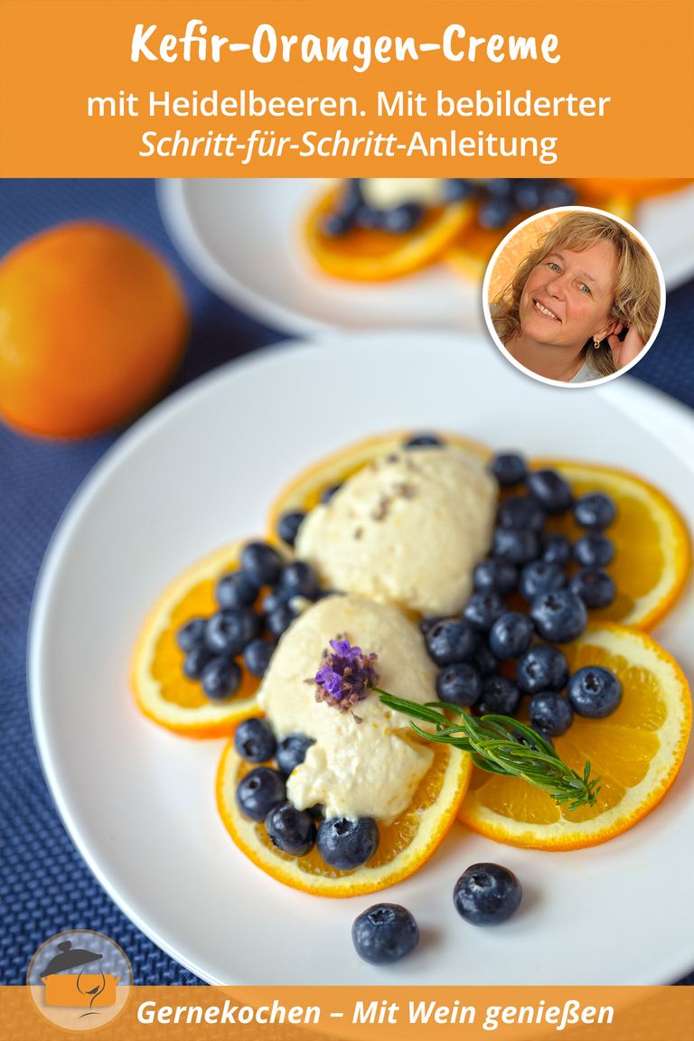 Kefir-Orangen-Creme mit Heidelbeeren