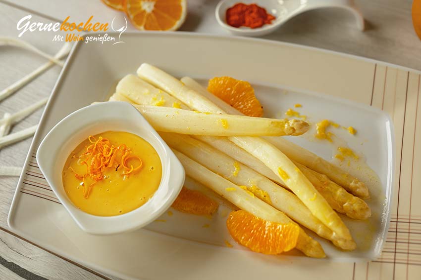 Weißer Spargel mit Orangen-Mayonnaise