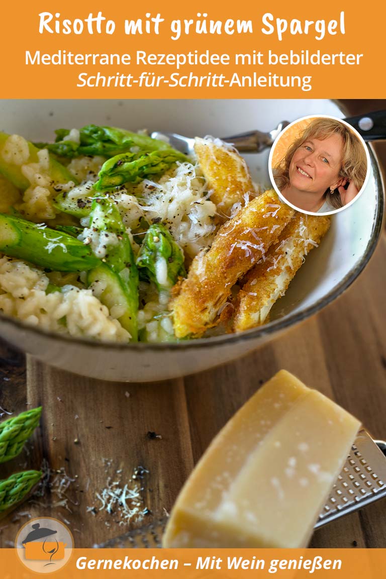 Risotto mit grünem und weißem Spargel