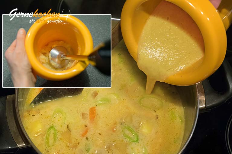 Omas Kartoffelsuppe mit Würstchen und Speck – Zubereitungsschritt 2.4