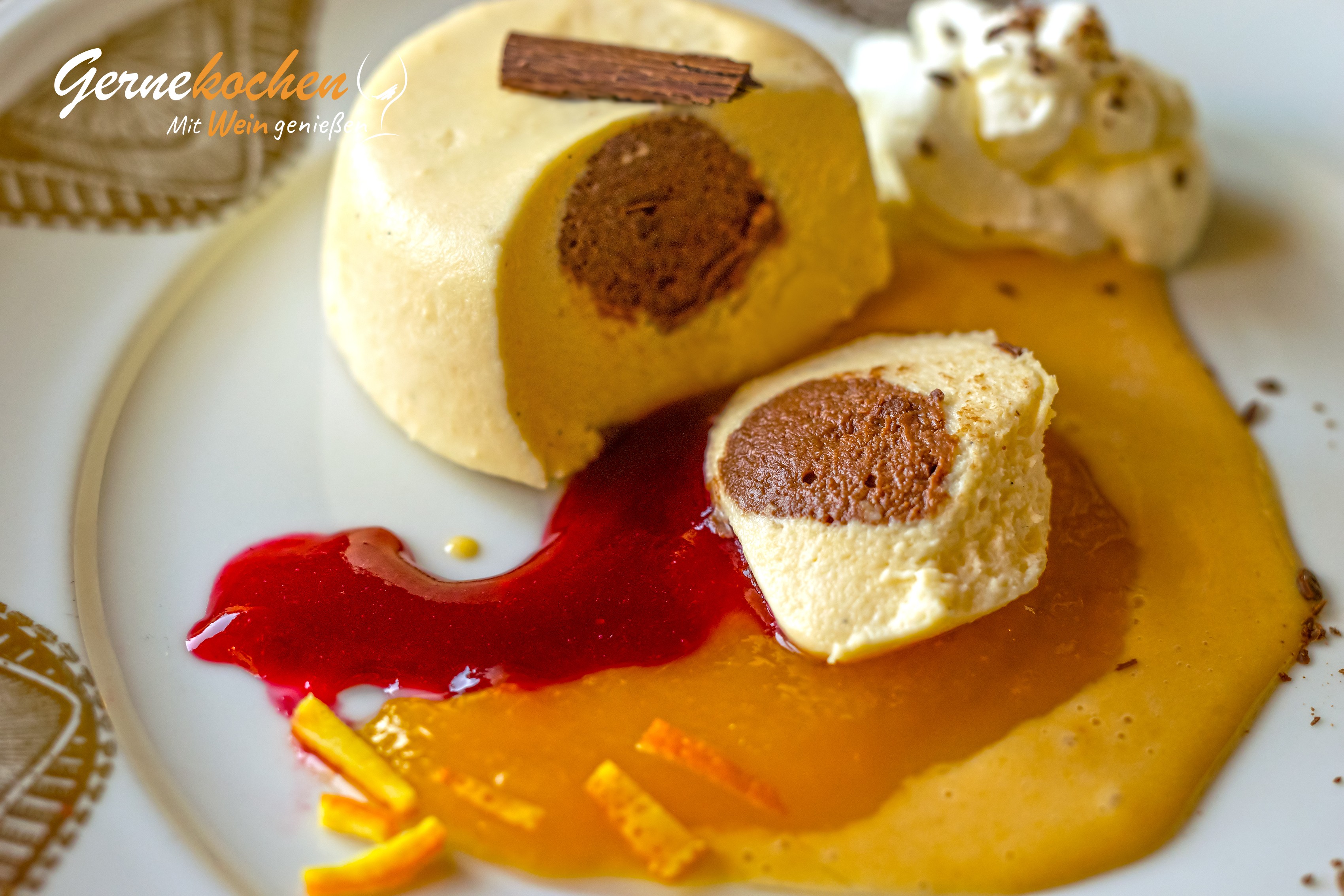 Bayrische Vanillecreme mit Schokomousse