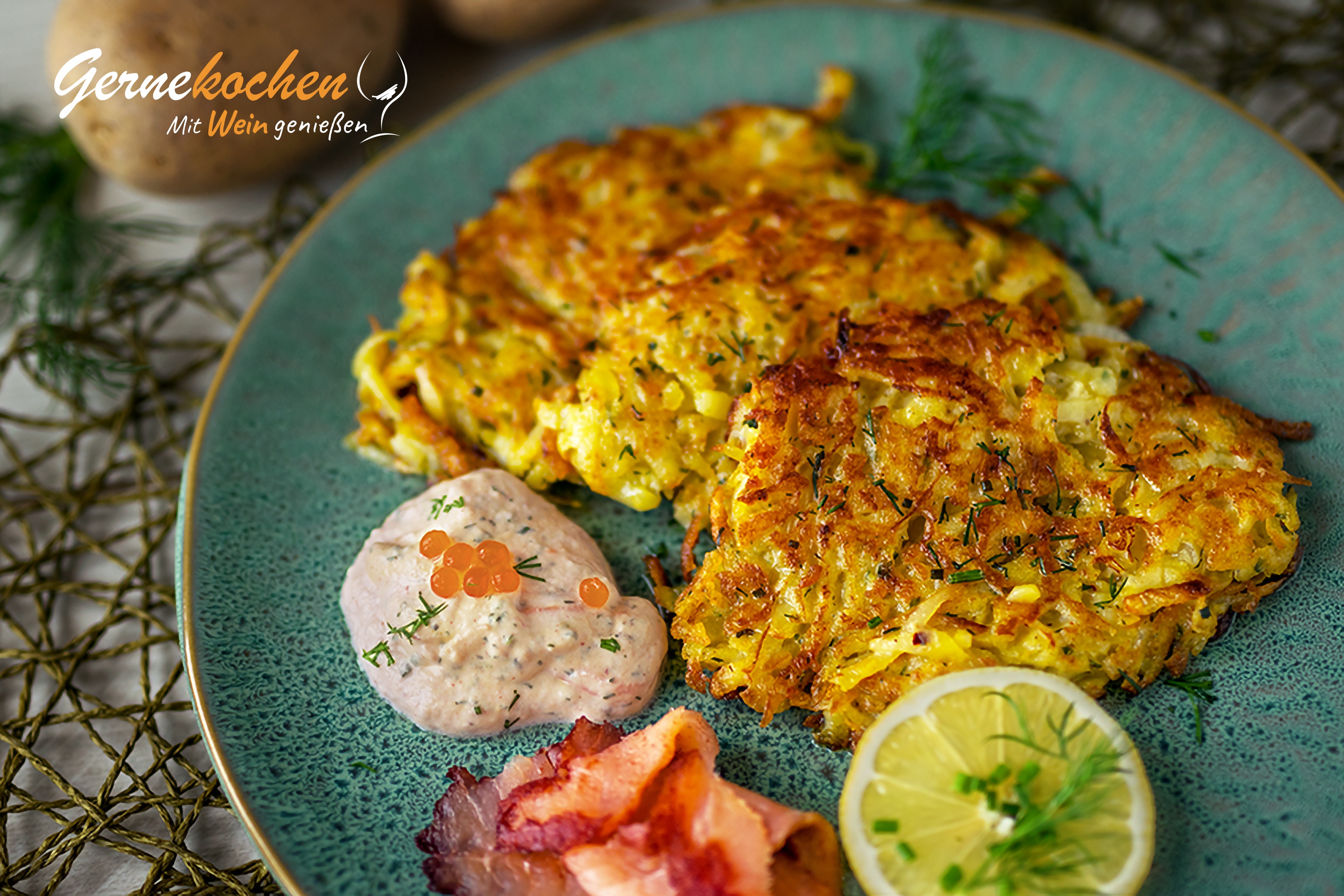 Rheinische Reibekuchen mit Lachs