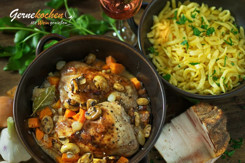 Coq au vin Original-Rezept klassisch