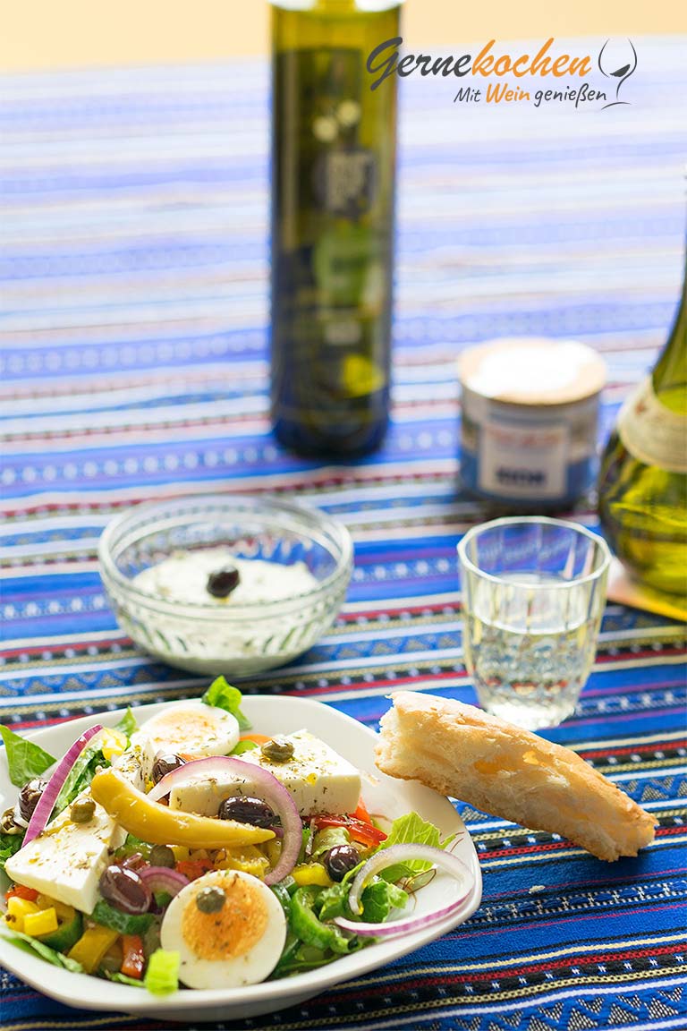 Griechischer Salat mal anders. Gernekochen - Mit Wein genießen.