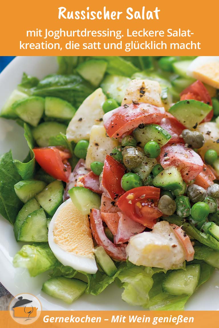 Russischer Salat mit Joghurt-Dressing