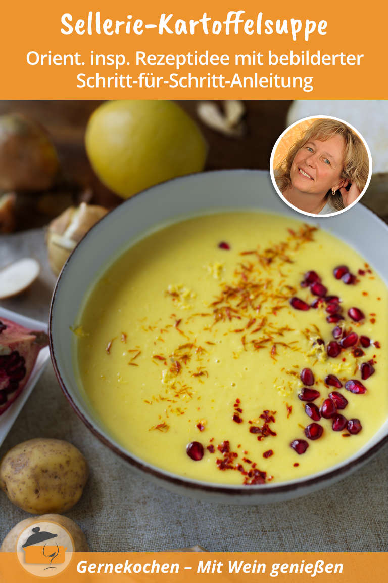 Sellerie-Kartoffelsuppe mit Kurkuma und Chili